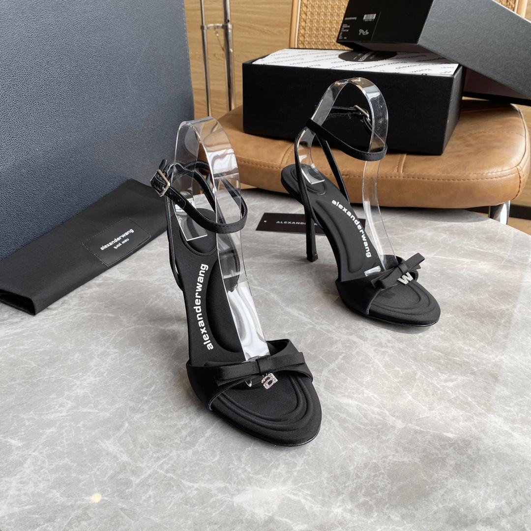 Alexander Wang Dahlia 105 Bow Sandal In Satin - FashionPlug