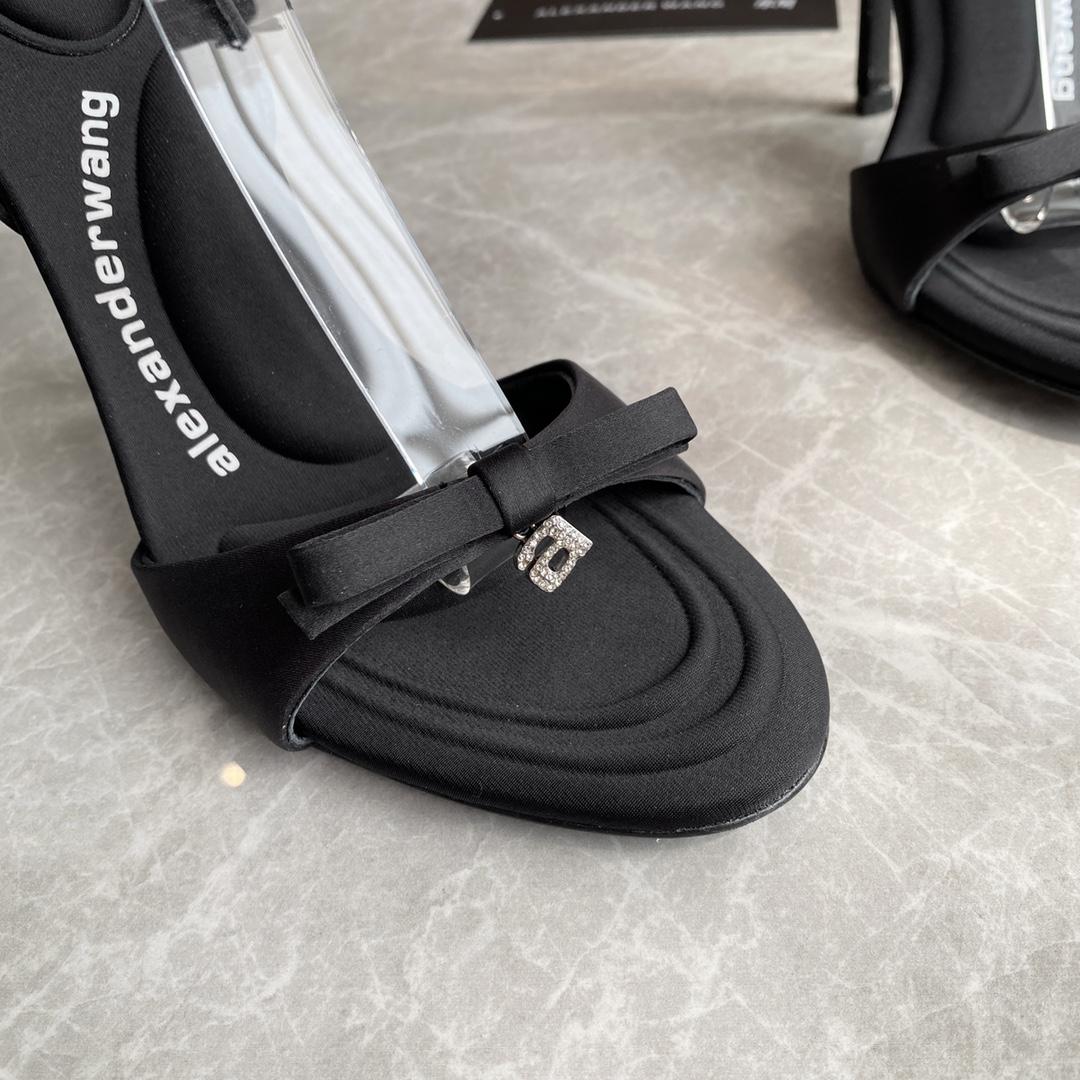 Alexander Wang Dahlia 105 Bow Sandal In Satin - FashionPlug