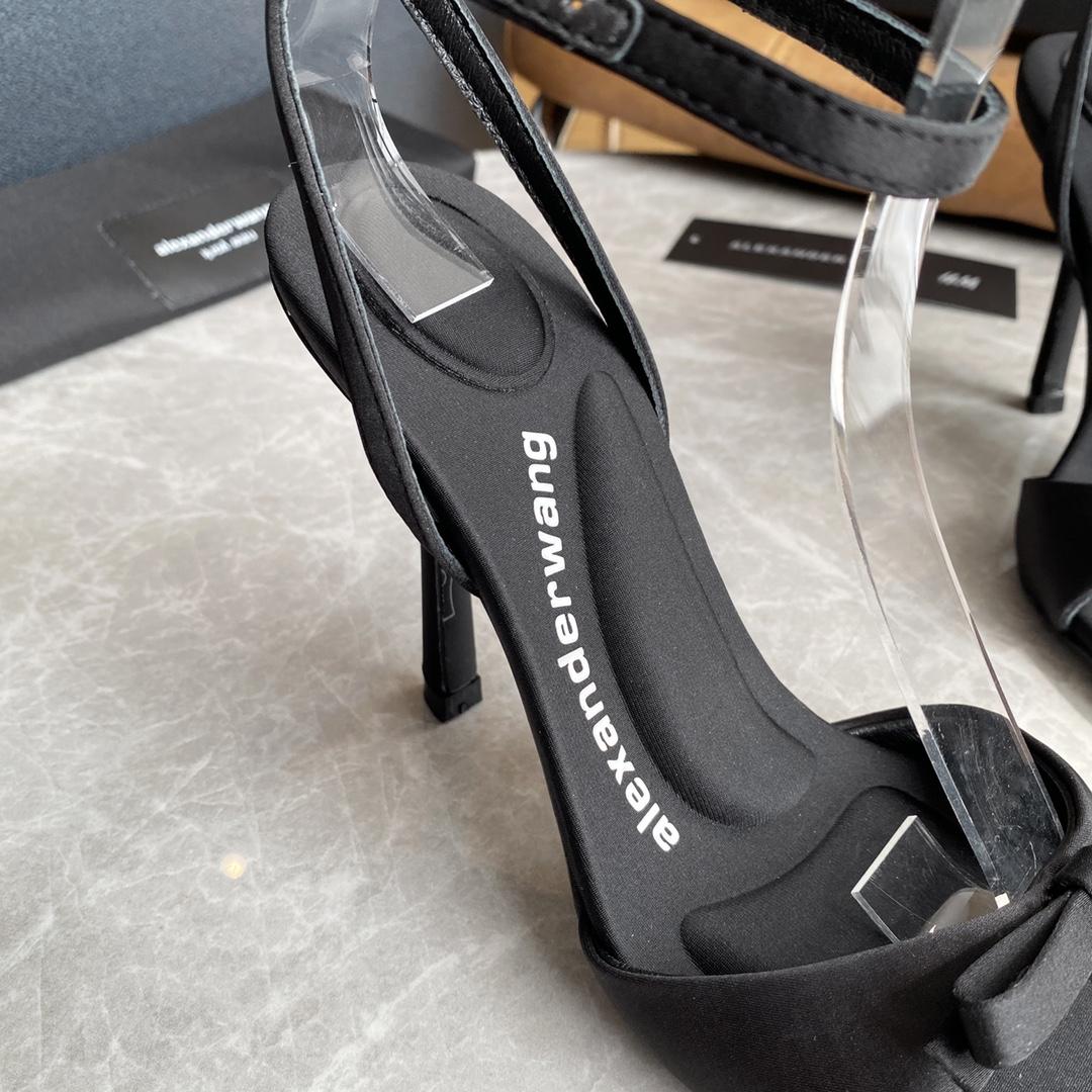 Alexander Wang Dahlia 105 Bow Sandal In Satin - FashionPlug
