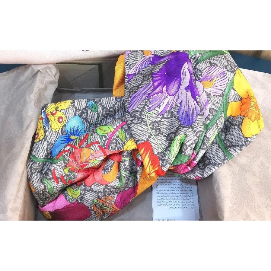 Gucci GG Flora print silk headband - FashionPlug