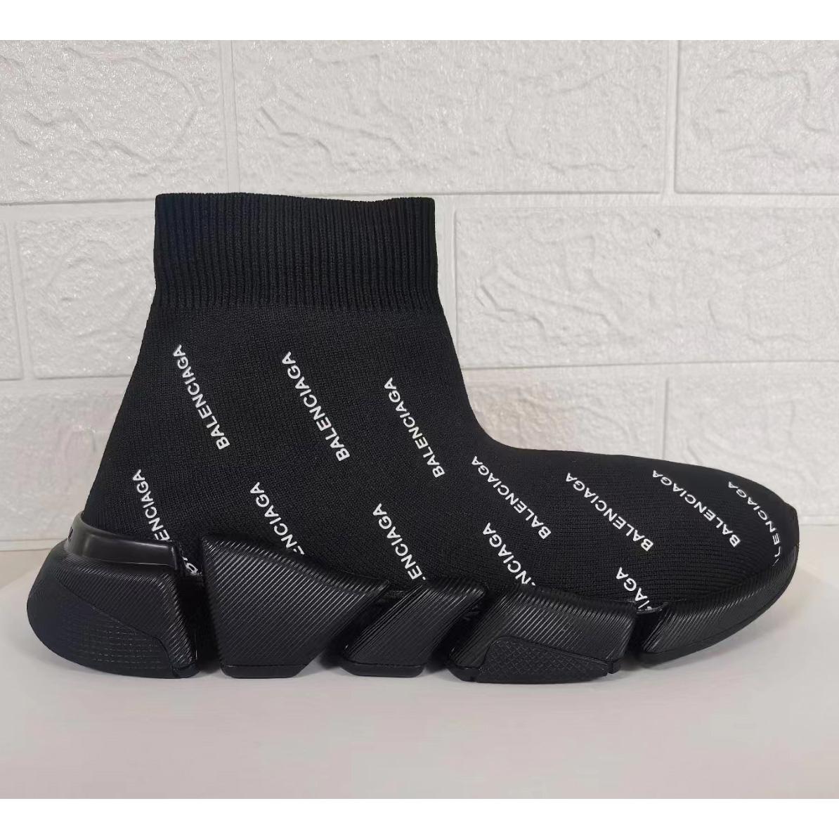 Balenciaga Speed 2.0 Recycled Knit Sneaker In Black - FashionPlug