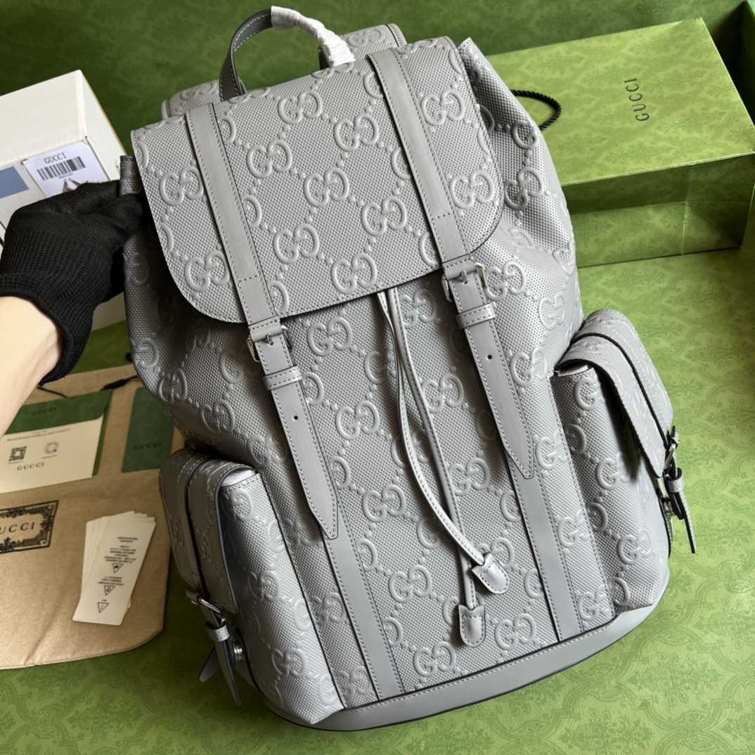 Gucci GG Embossed Backpack(34-41-12cm) - FashionPlug