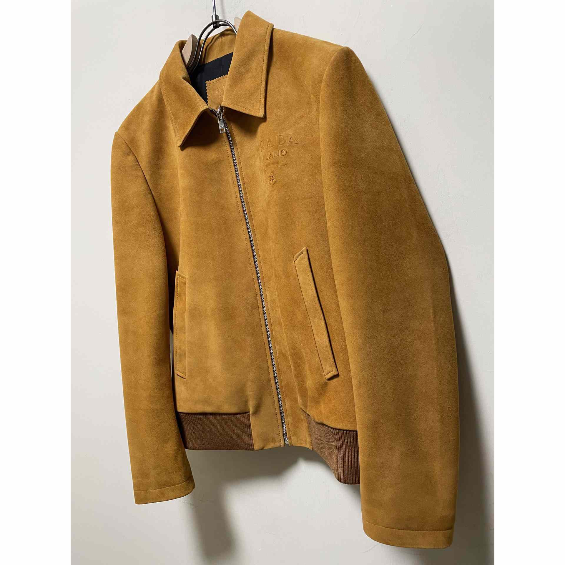 Prada Suede Bomber Jacket - FashionPlug