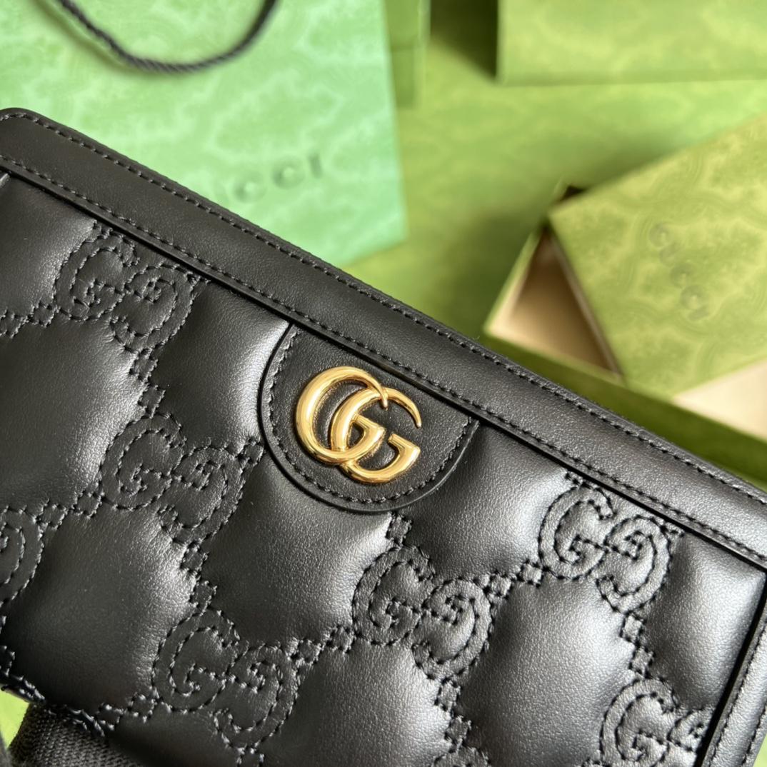 Gucci GG Matelasse Zip-around Wallet - FashionPlug