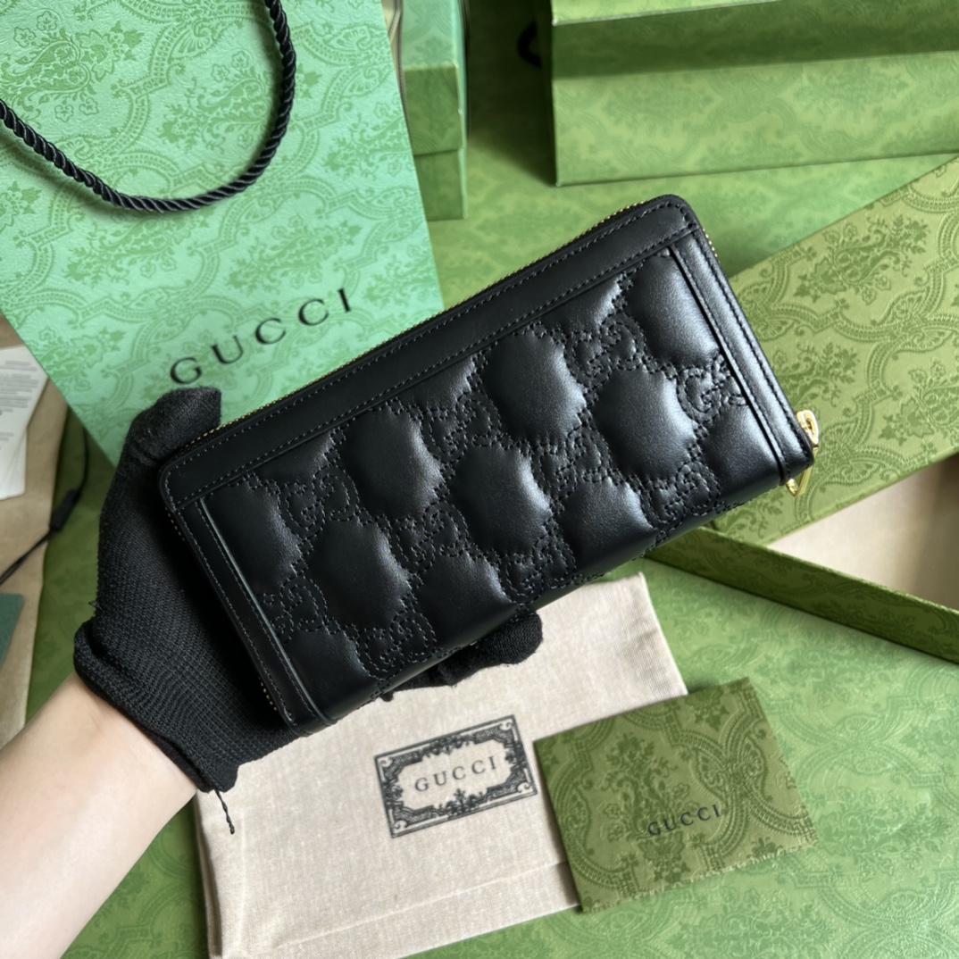 Gucci GG Matelasse Zip-around Wallet - FashionPlug