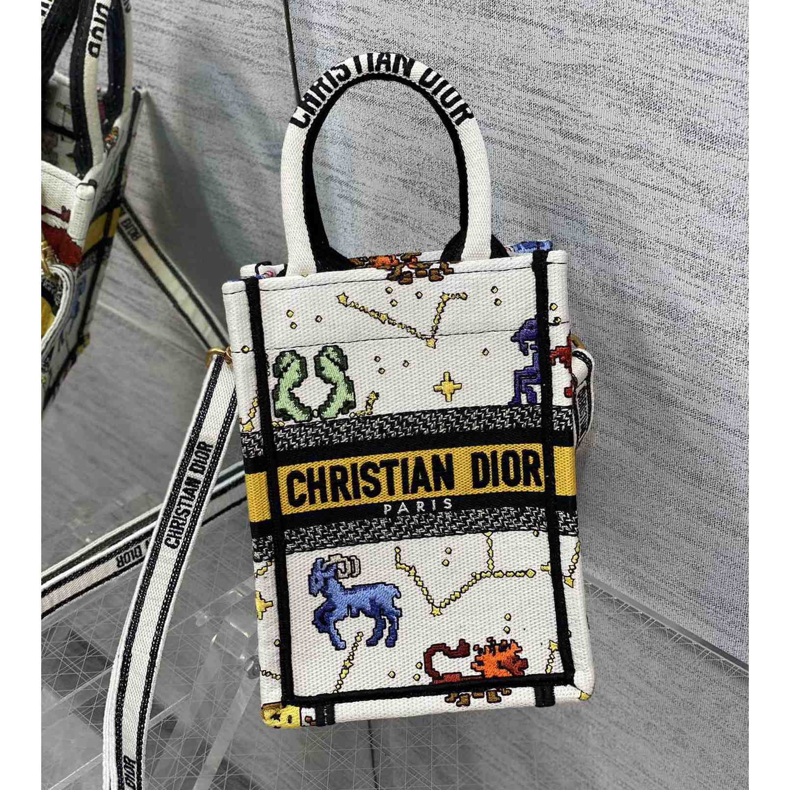 Dior Mini Dior Book Tote Phone Bag - FashionPlug
