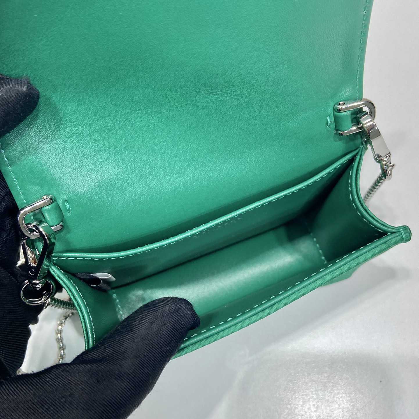 Prada Cardholder With Shoulder Strap And Crystals - FashionPlug