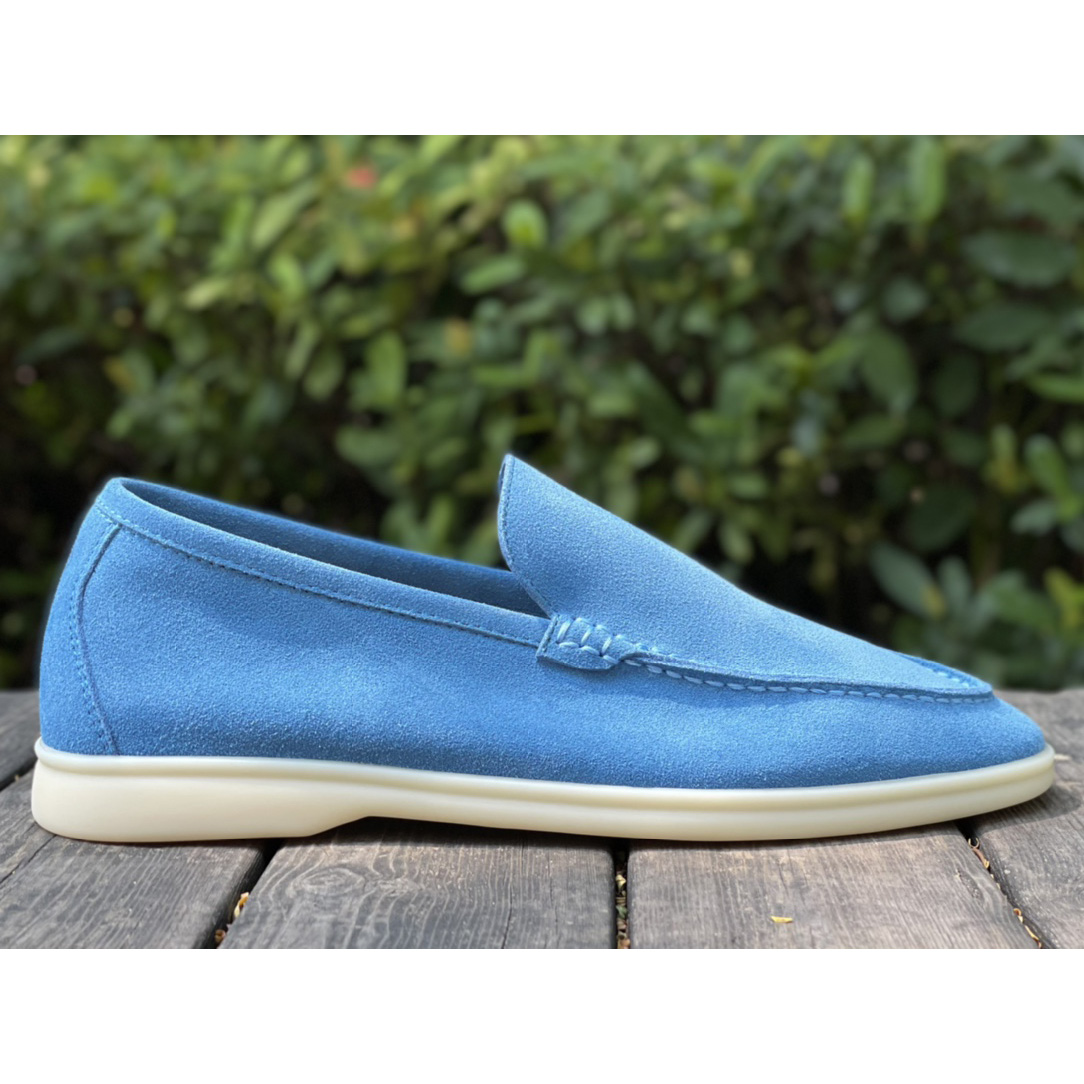 Loro Piana Summer Walk Loafers In Blue - FashionPlug