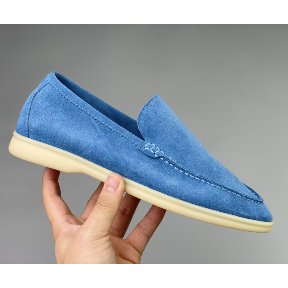 Loro Piana Summer Walk Loafers In Blue - FashionPlug