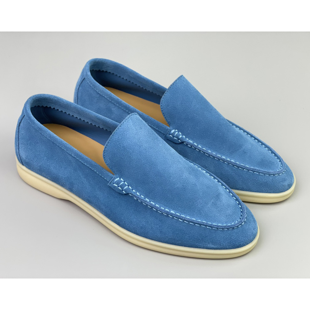 Loro Piana Summer Walk Loafers In Blue - FashionPlug