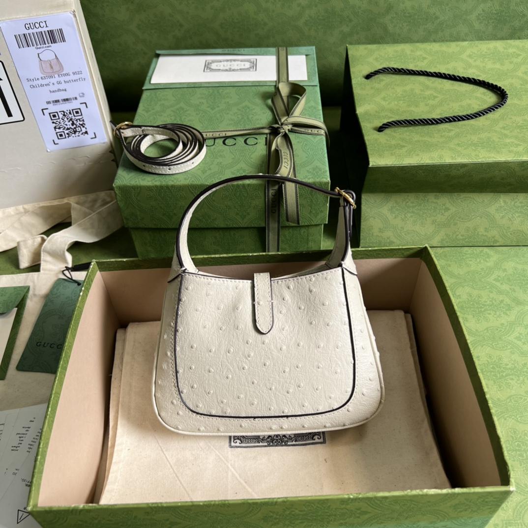 Gucci Jackie 1961 Ostrich Mini Shoulder Bag - FashionPlug