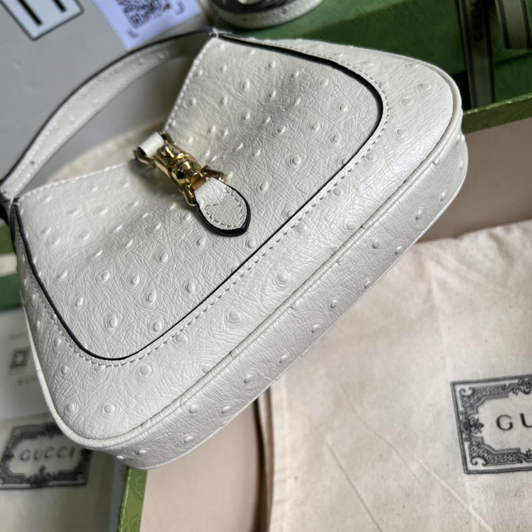 Gucci Jackie 1961 Ostrich Mini Shoulder Bag - FashionPlug