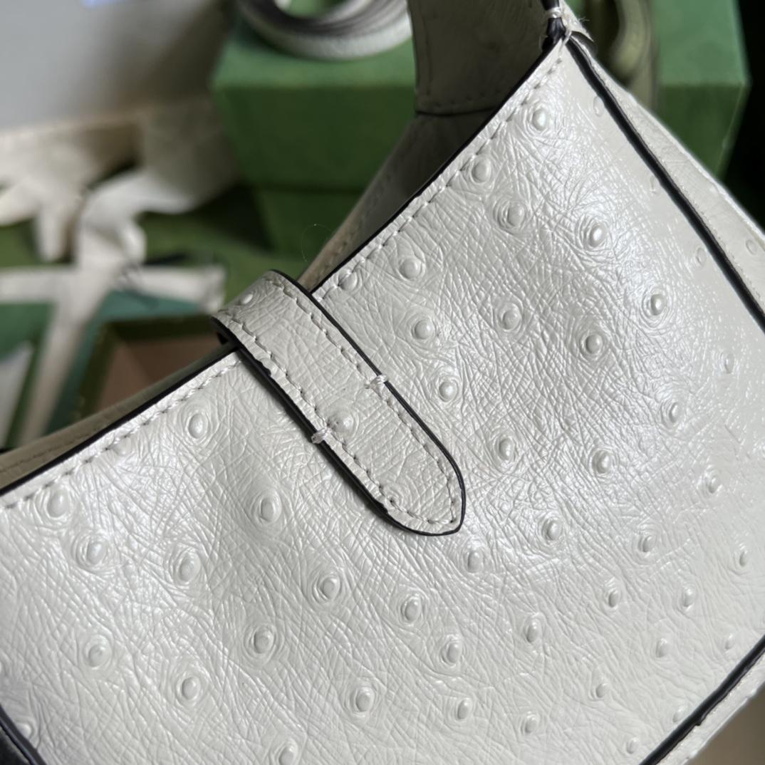 Gucci Jackie 1961 Ostrich Mini Shoulder Bag - FashionPlug