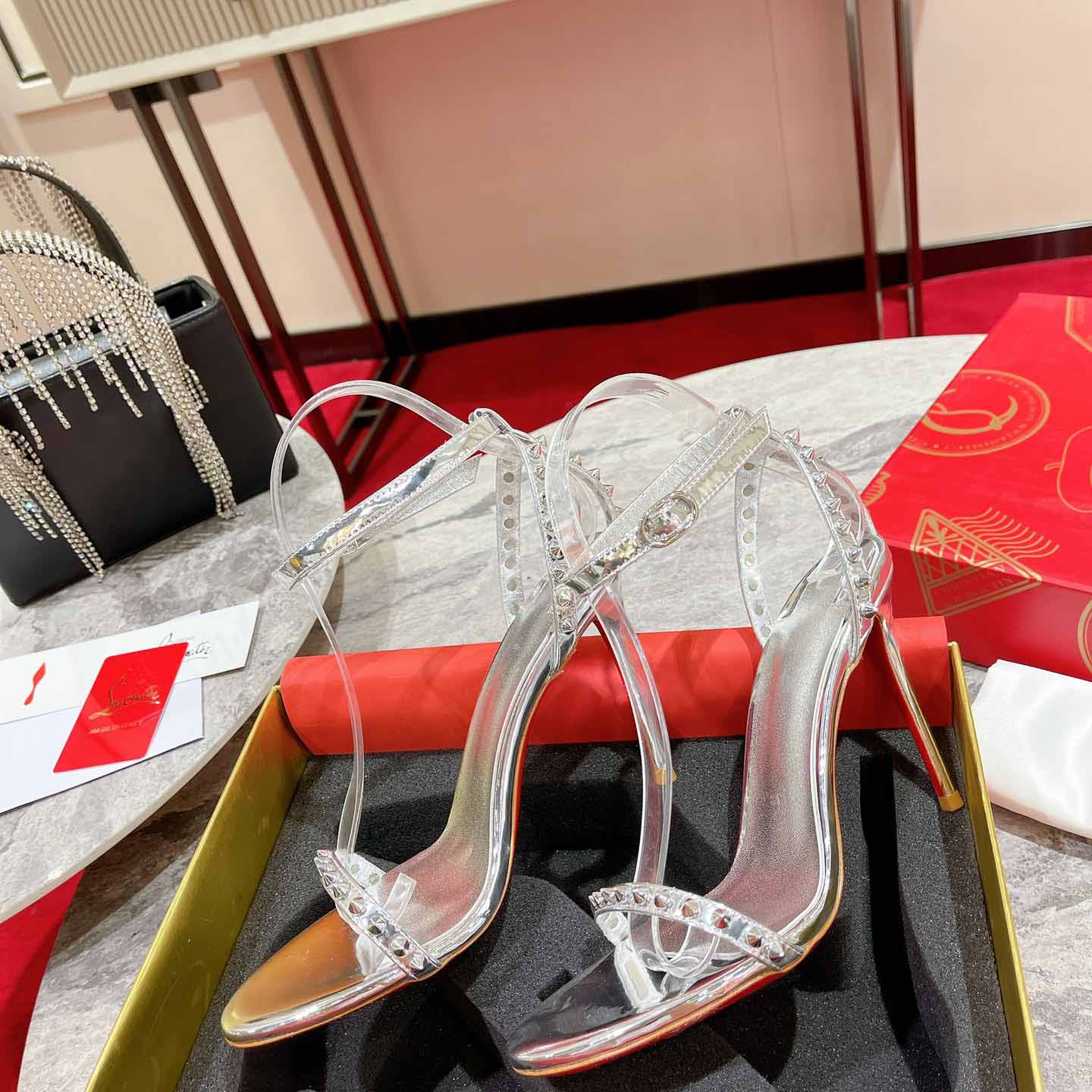 Christian Louboutin Nudes Rosalie Leather Sandals - FashionPlug