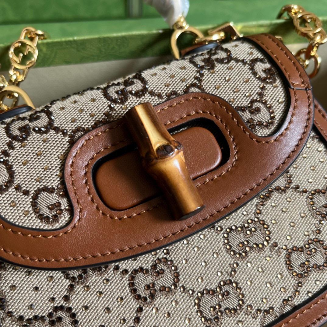 Gucci Bamboo 1947 Mini Top Handle Bag(17-12.5-8cm)   - FashionPlug