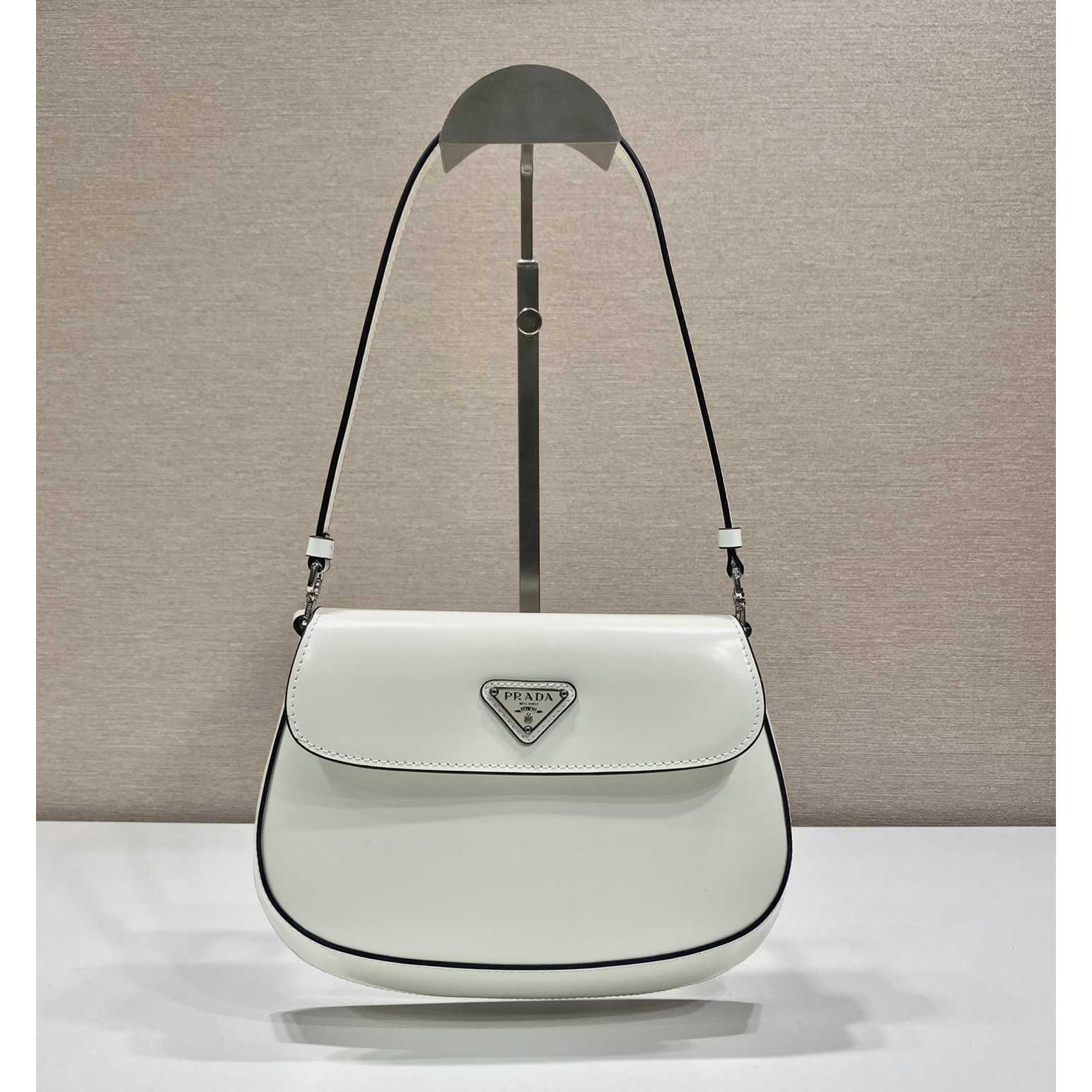 Prada Cleo Brushed Leather Shoulder Bag With Flap - FashionPlug