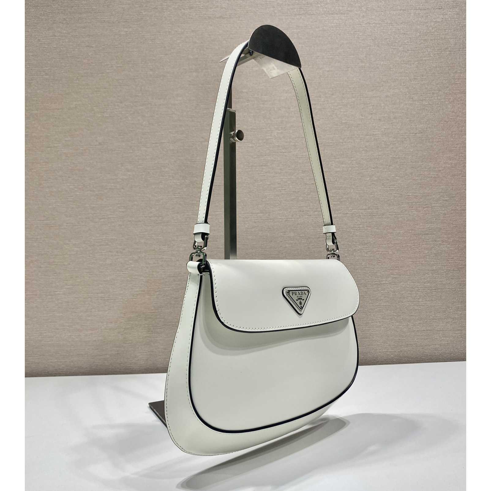 Prada Cleo Brushed Leather Shoulder Bag With Flap - FashionPlug