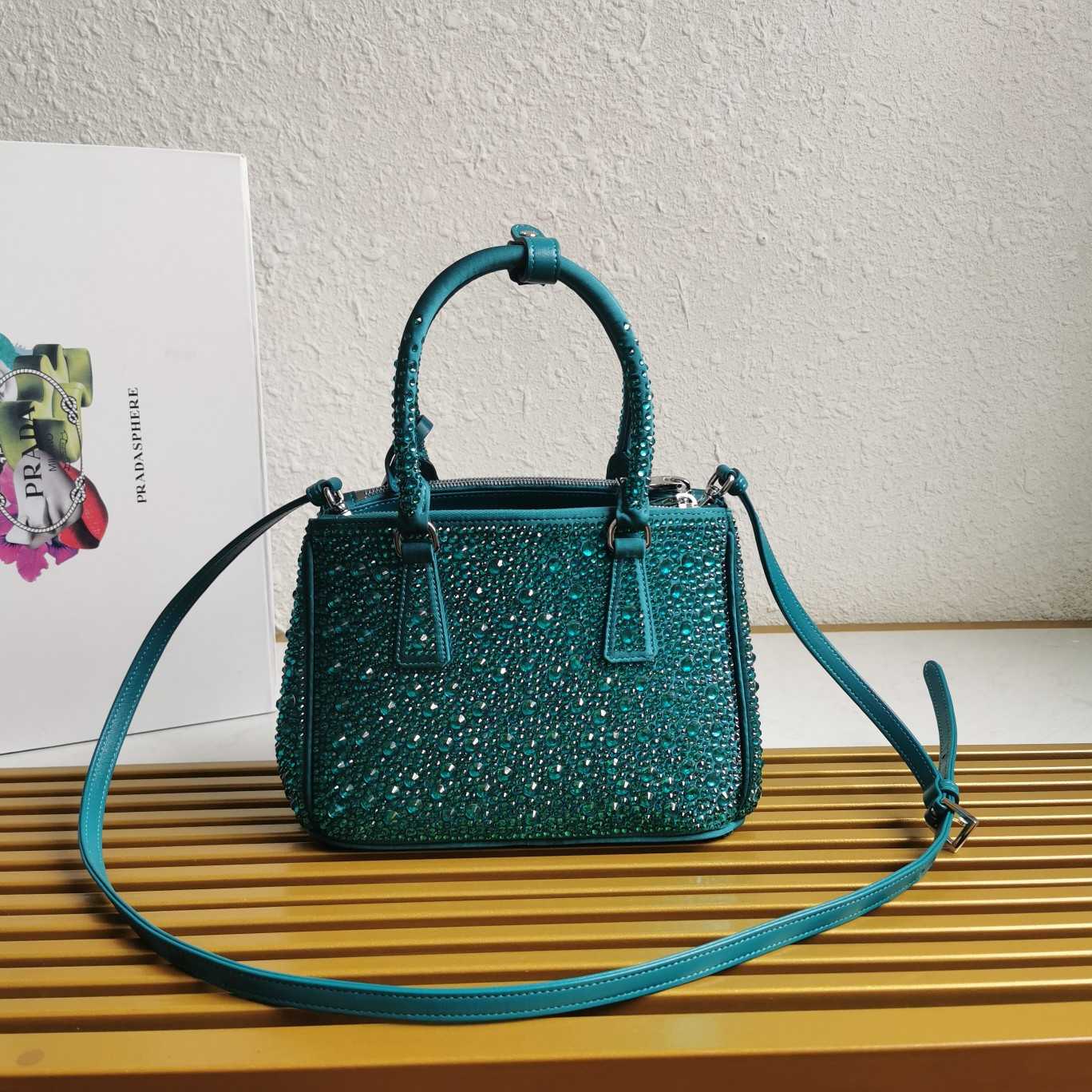Prada Galleria satin Mini-Bag With Crystals - FashionPlug