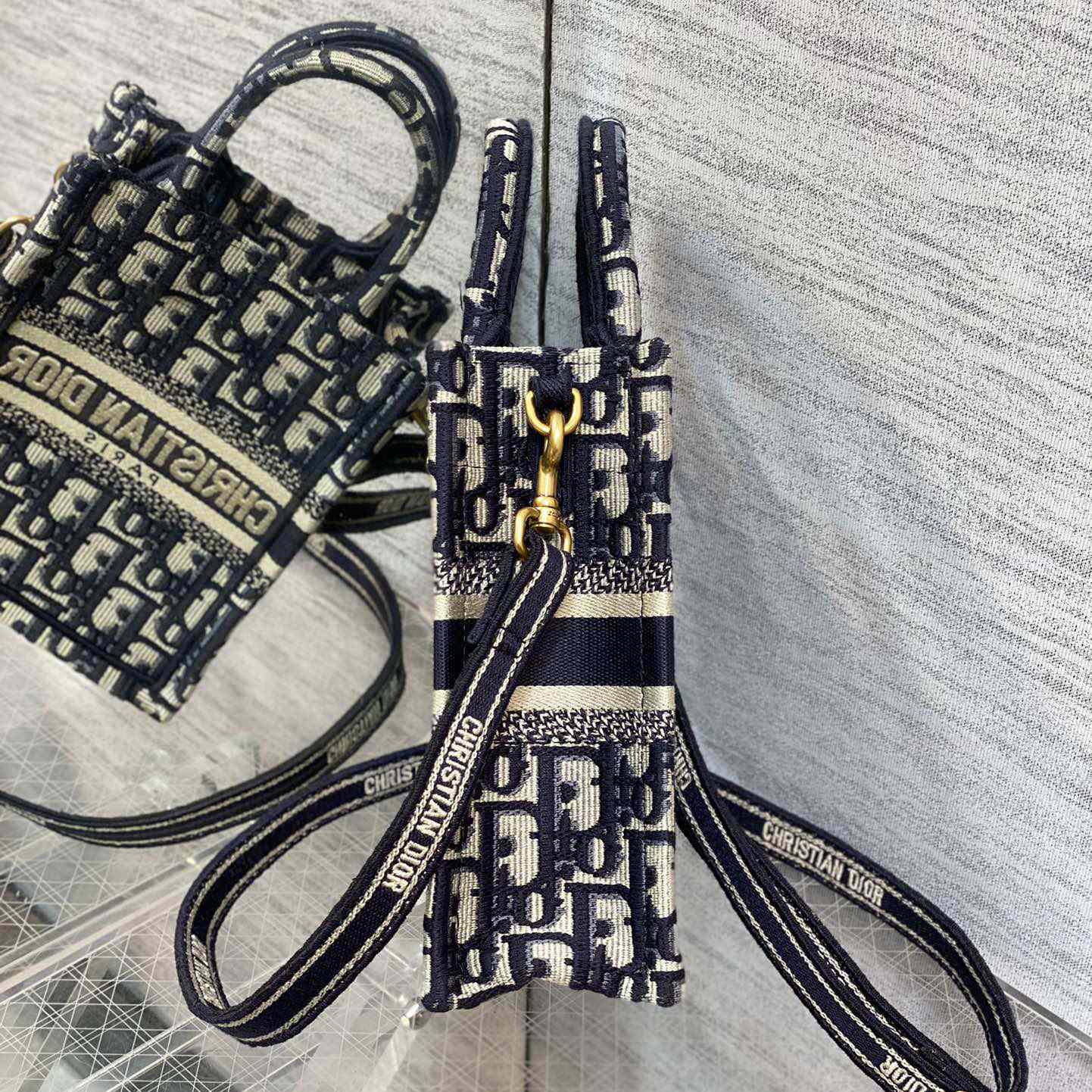 Dior Mini Dior Book Tote Phone Bag - FashionPlug