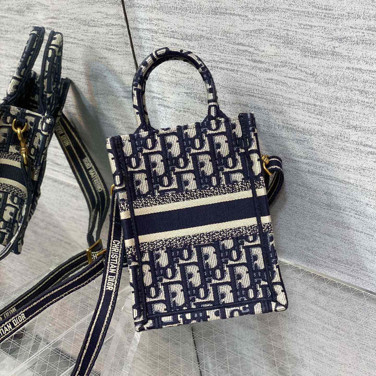 Dior Mini Dior Book Tote Phone Bag - FashionPlug