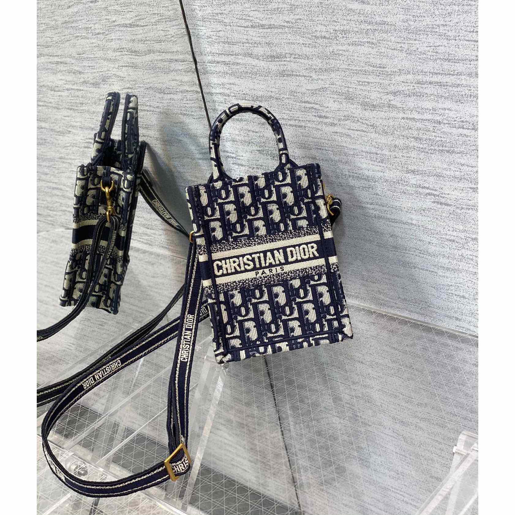 Dior Mini Dior Book Tote Phone Bag - FashionPlug