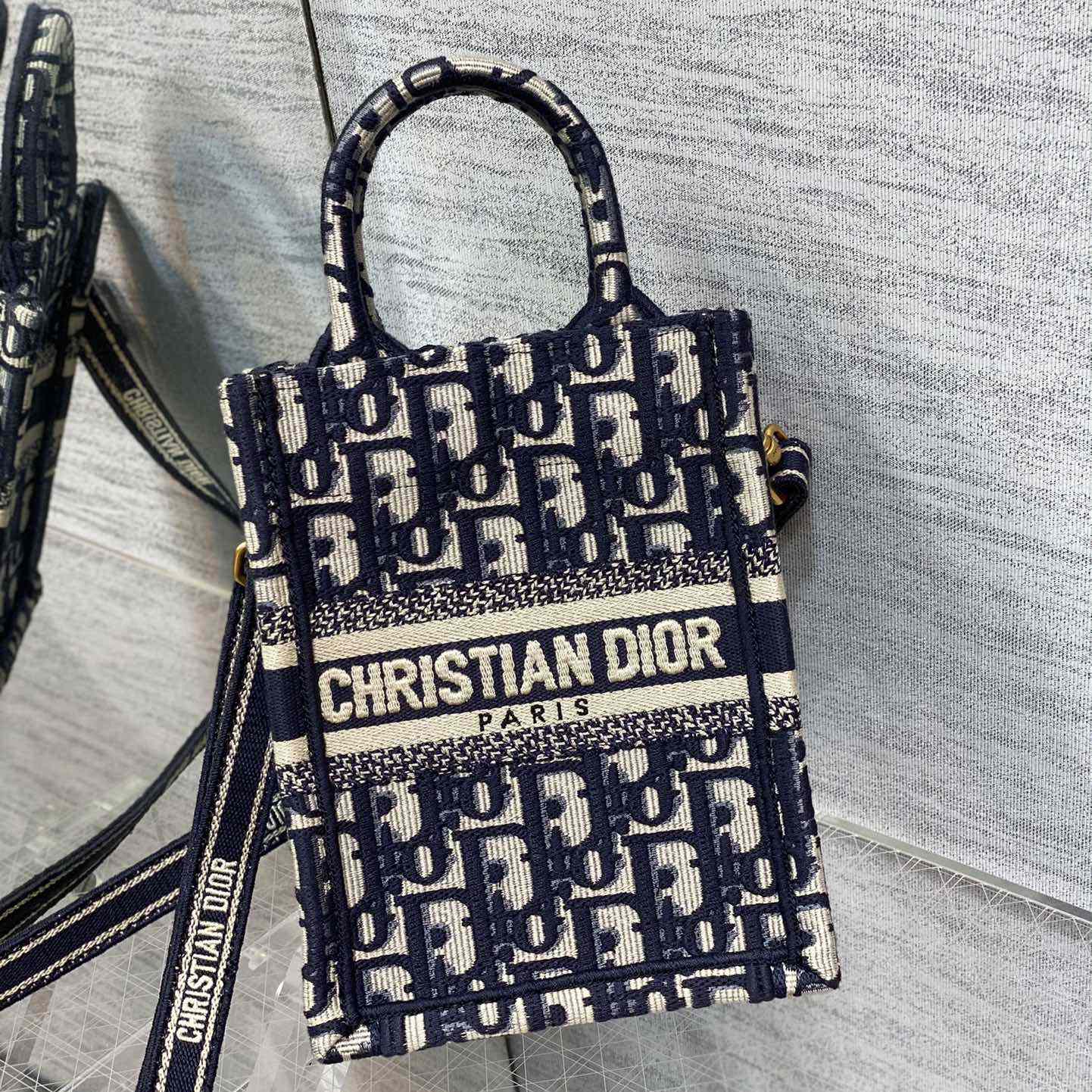 Dior Mini Dior Book Tote Phone Bag - FashionPlug