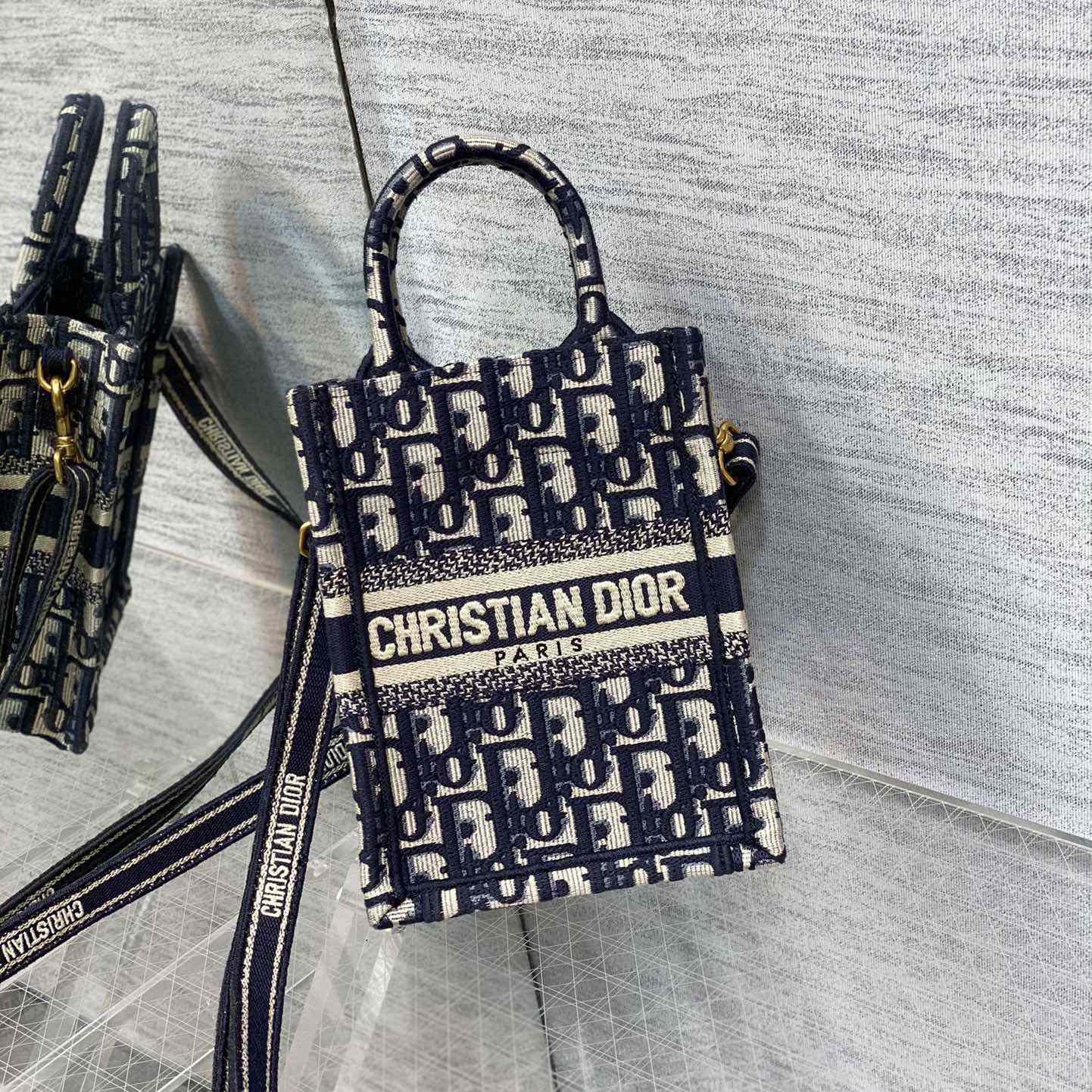 Dior Mini Dior Book Tote Phone Bag - FashionPlug