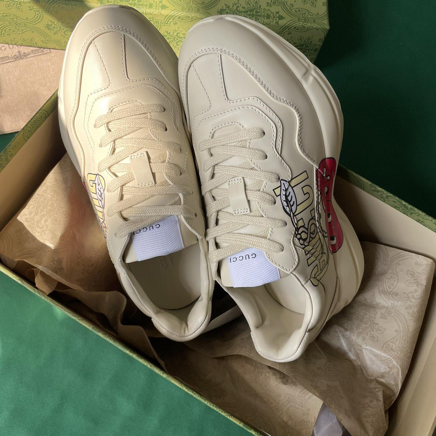 Gucci Rhyton Sneaker With CherryPrint(upon uk size) - FashionPlug