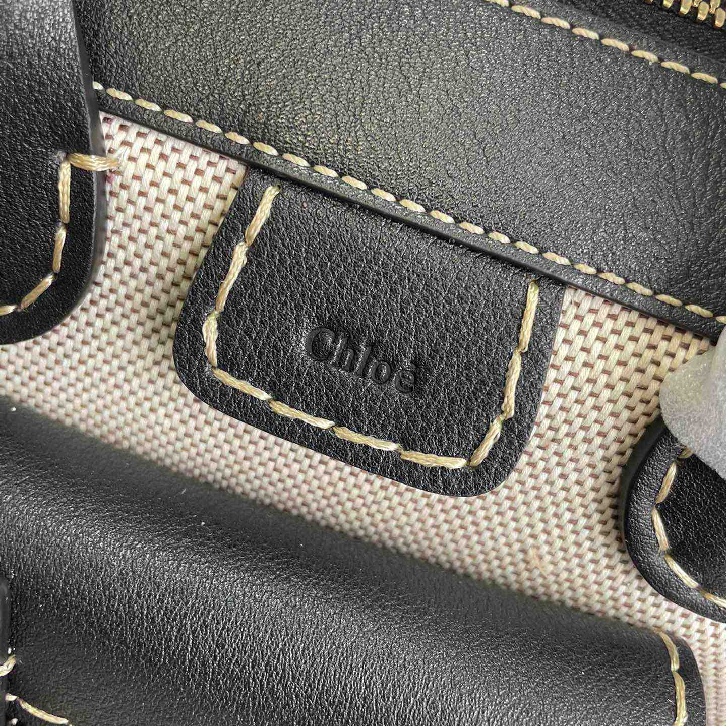 Chloe Edith Beige Black Mini In Shoulder Bags(26.5-16-11cm) - FashionPlug
