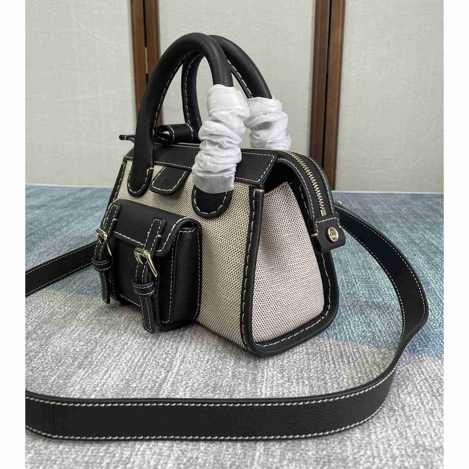 Chloe Edith Beige Black Mini In Shoulder Bags(26.5-16-11cm) - FashionPlug