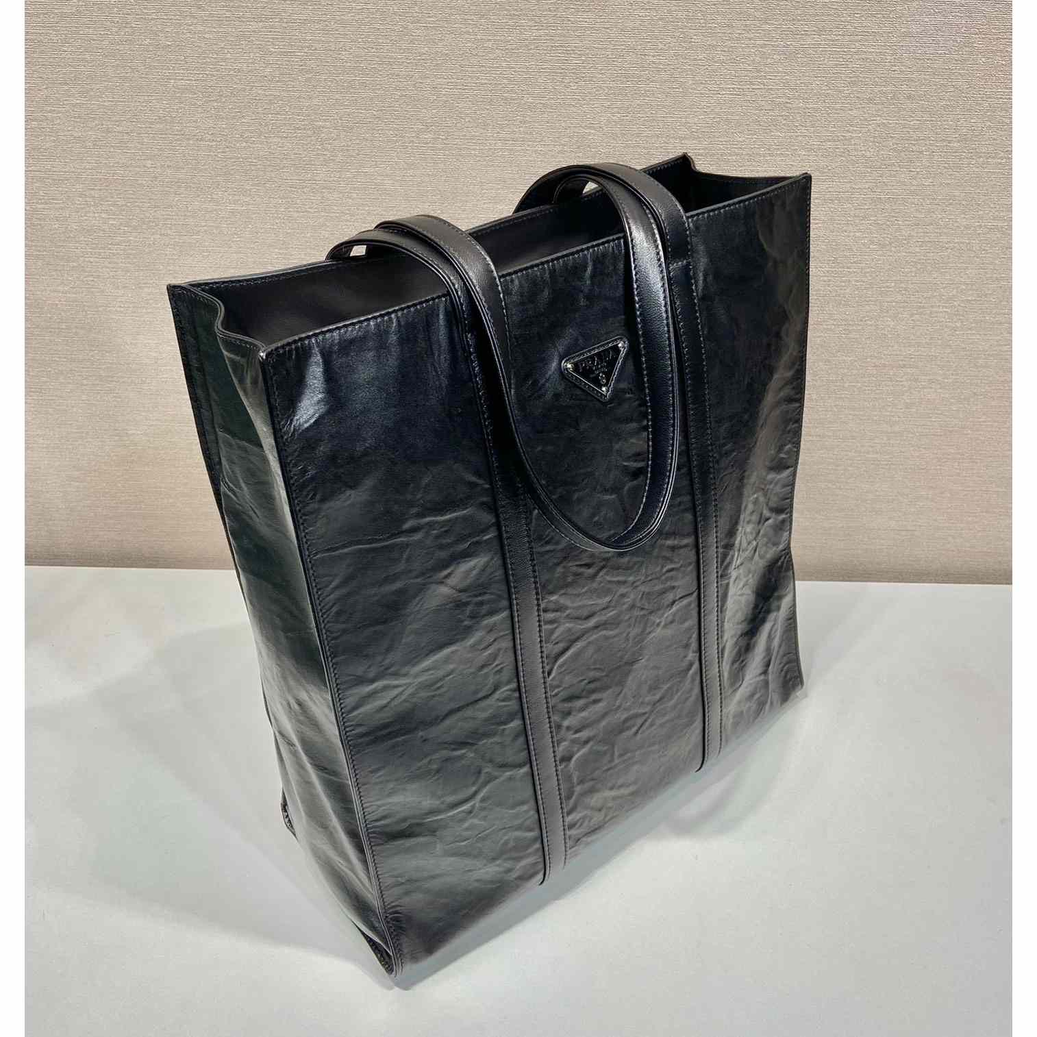 Prada Medium Antiqued Nappa Leather Tote Bag - FashionPlug