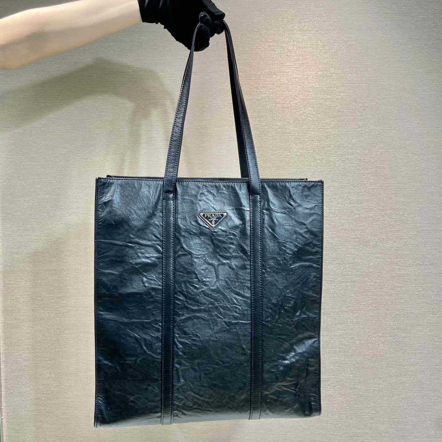 Prada Medium Antiqued Nappa Leather Tote Bag - FashionPlug
