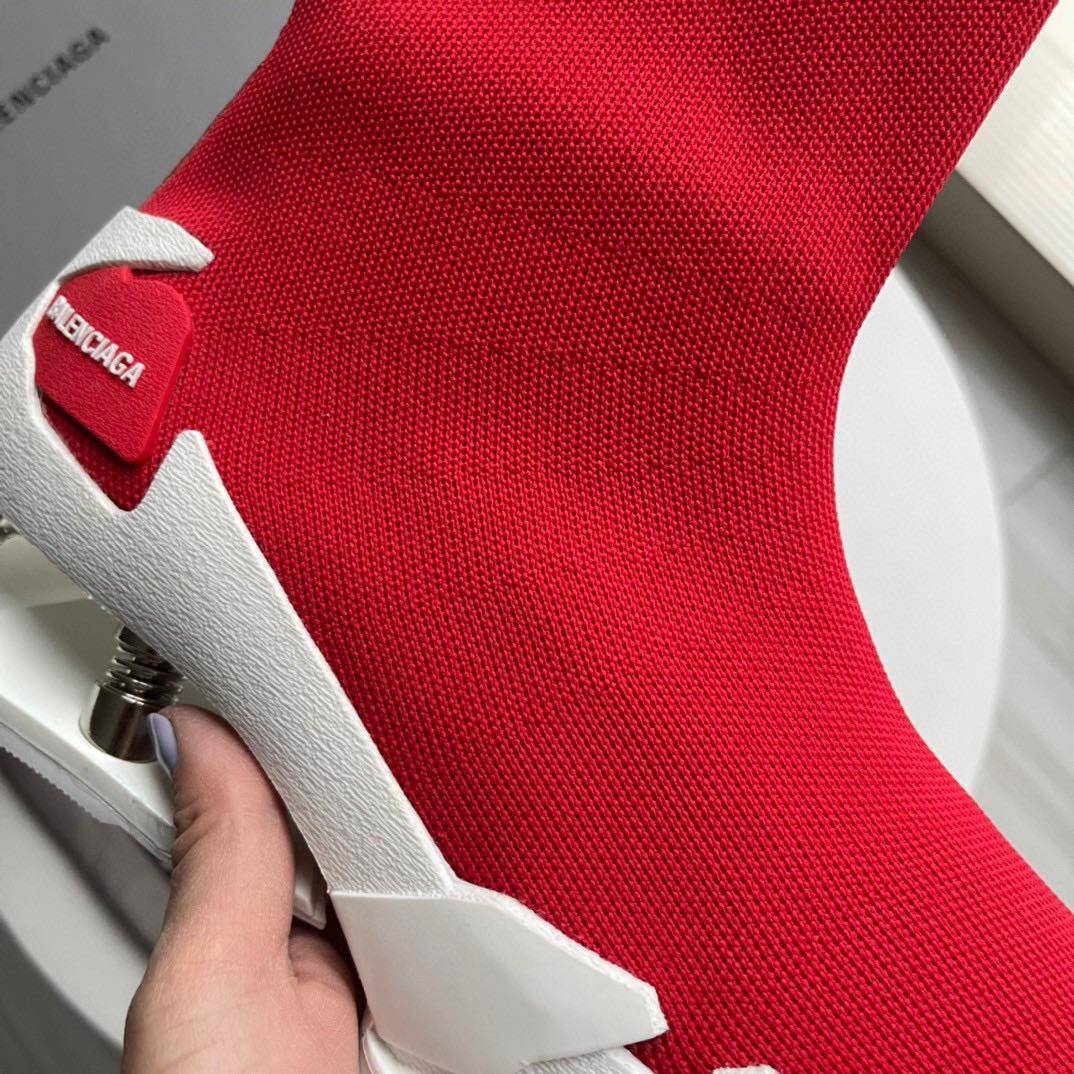 Balenciaga Speed Sneaker In Red - FashionPlug