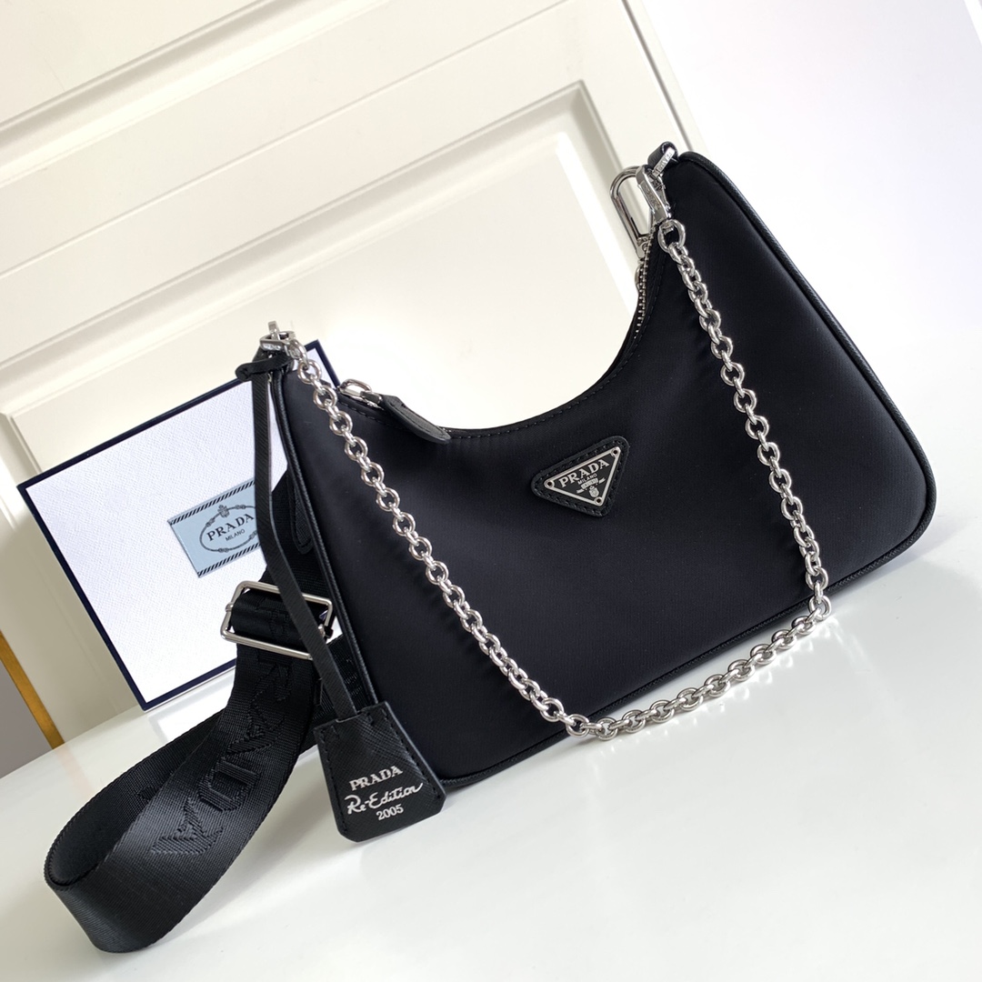 Prada Re-Edition 2005 Re-Nylon Bag(23-12-6CM) - FashionPlug