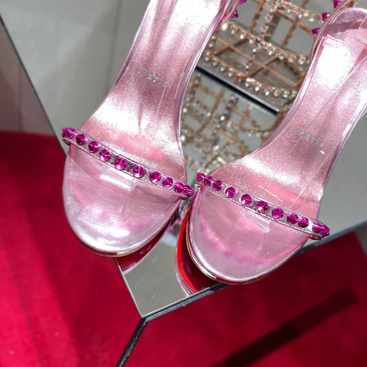 Christian Louboutin Nudes Rosalie Leather Sandals - FashionPlug
