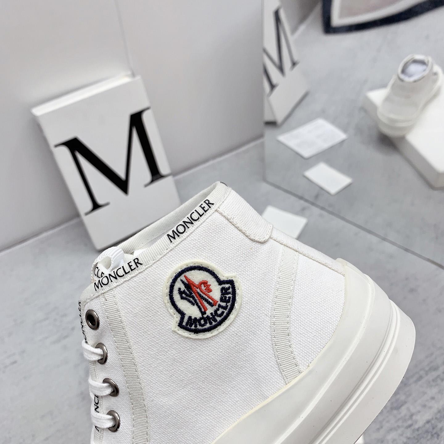 Moncler White Lissex Sneakers - FashionPlug