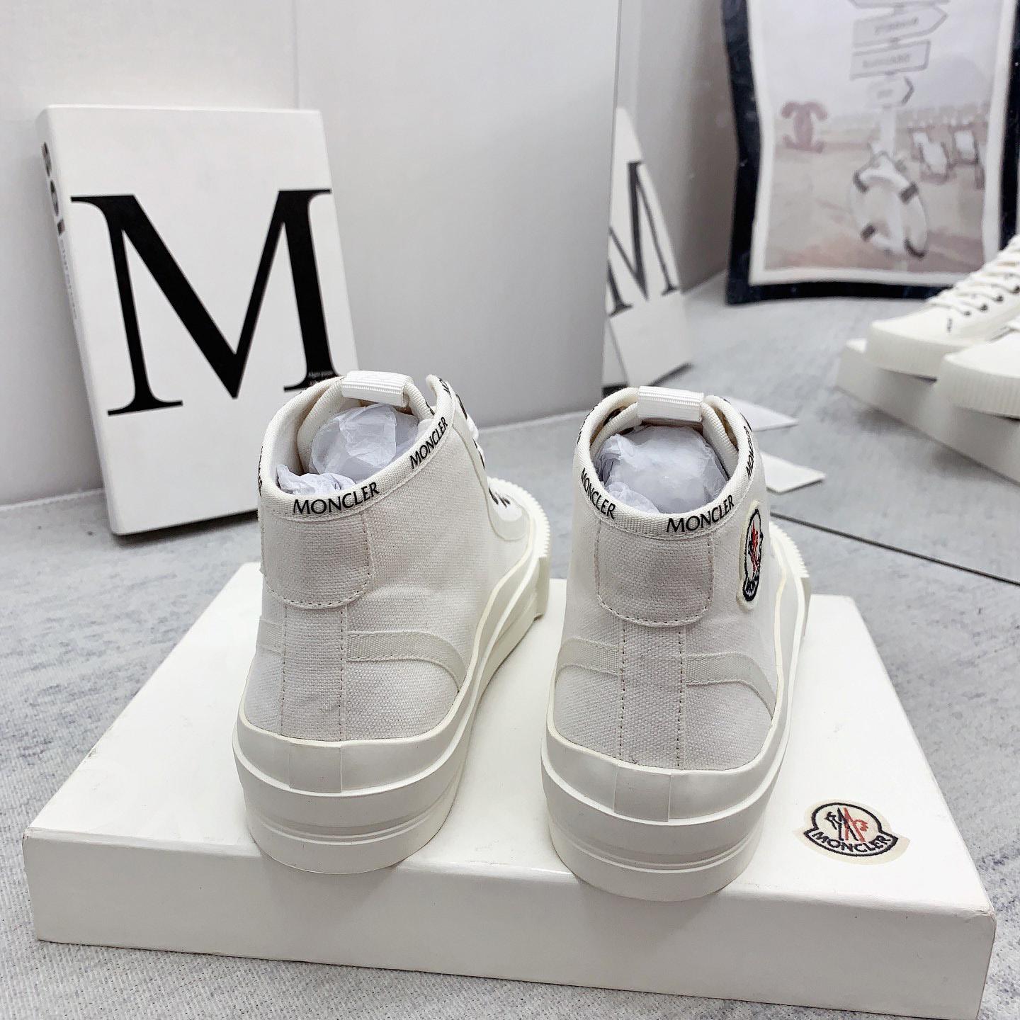 Moncler White Lissex Sneakers - FashionPlug