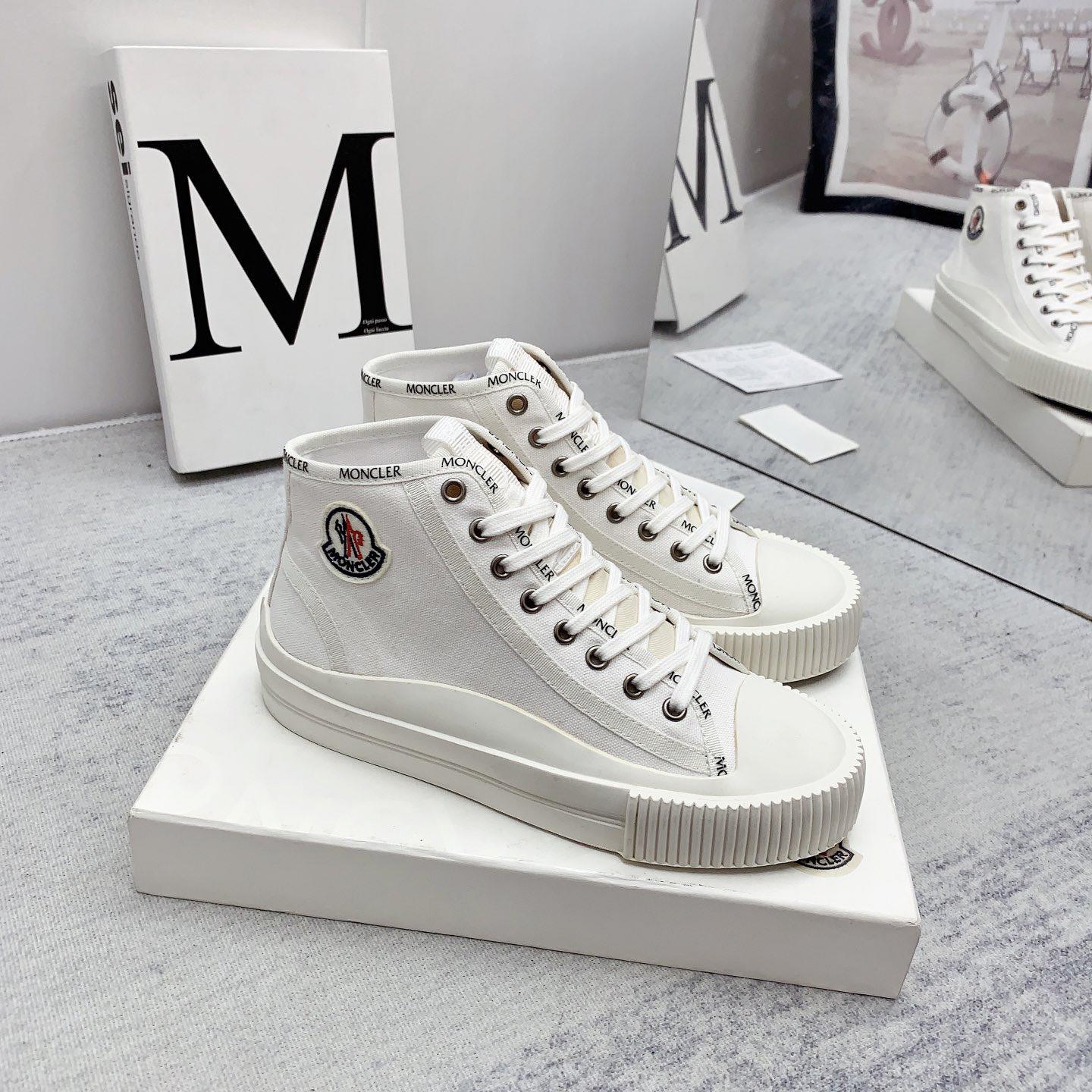 Moncler White Lissex Sneakers - FashionPlug