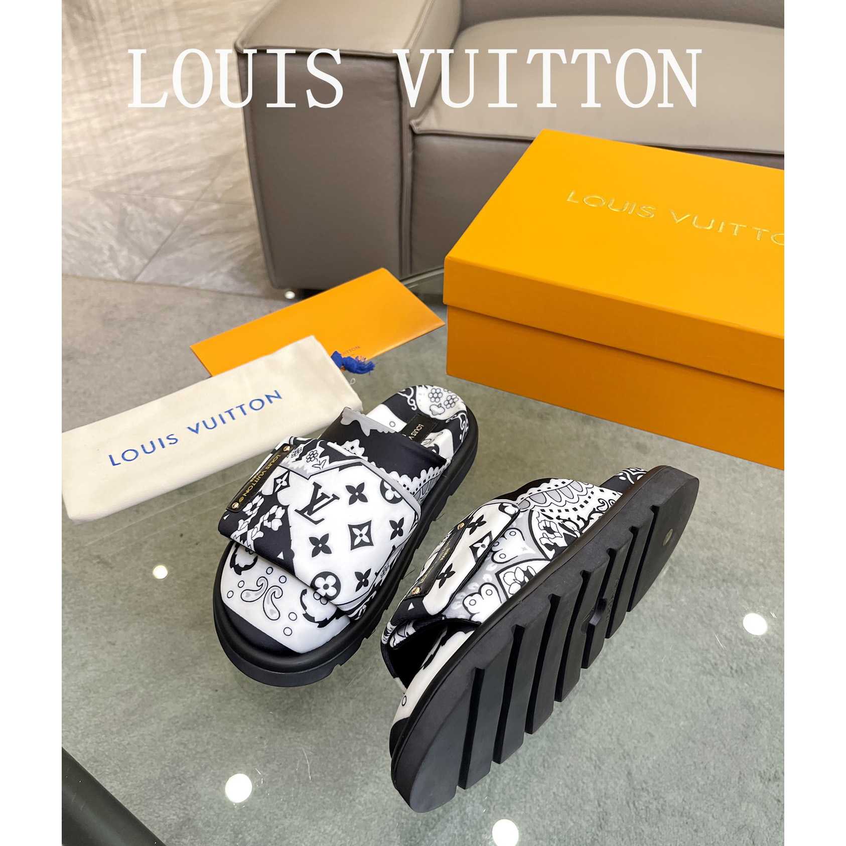 Louis Vuitton Slipper Pillow Flat Comfort Mule       - FashionPlug