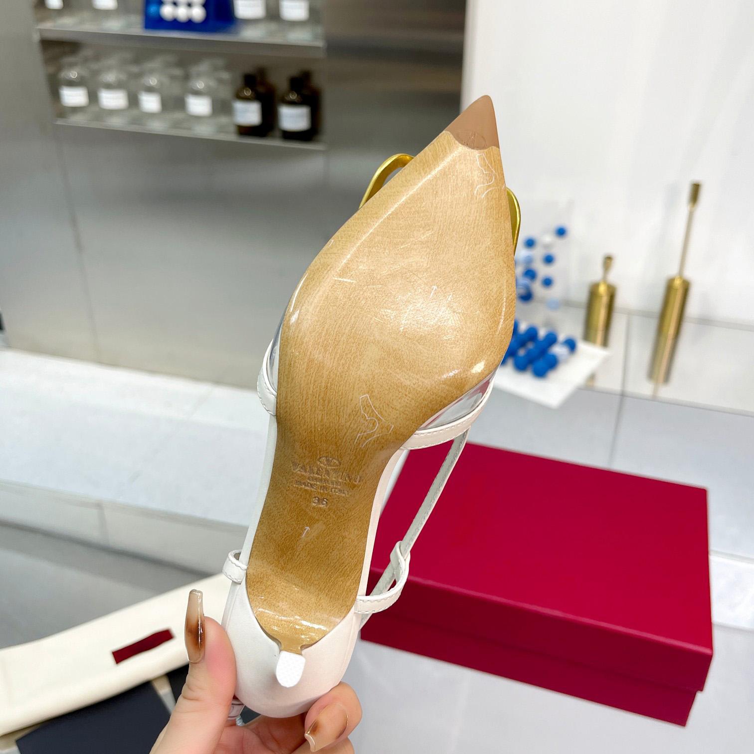Valenti VLogo Signature Slingback Pump In Transparent Polymer Material  80MM - FashionPlug
