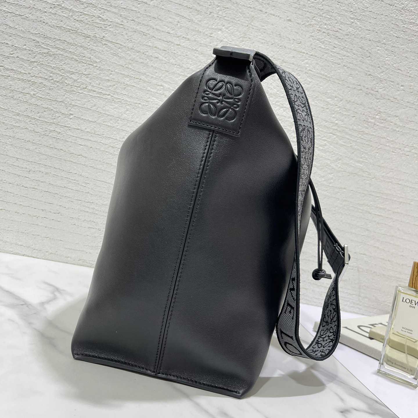 Loewe Cubi Crossbody Bag In Supple Smooth Calfskin And Jacquard - FashionPlug
