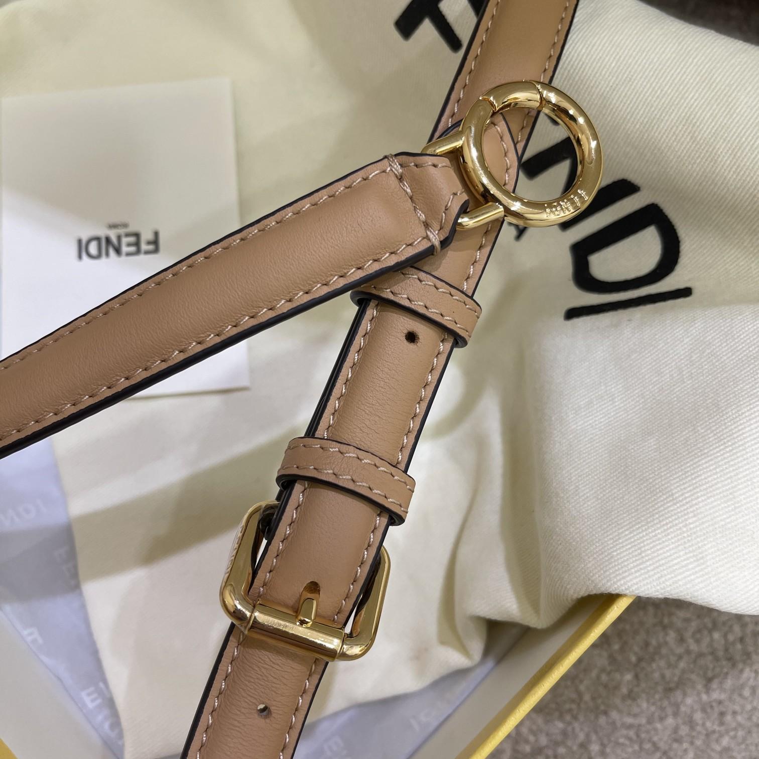 Fendi Peekaboo Iseeu Small Beige Leather Bag - FashionPlug