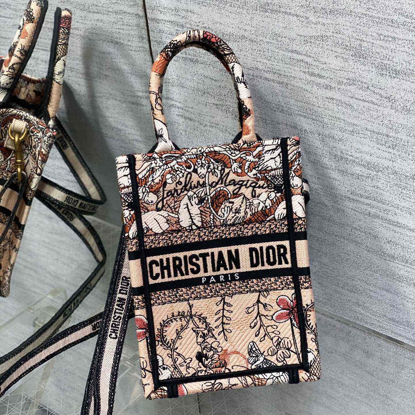 Dior Mini Dior Book Tote Phone Bag - FashionPlug