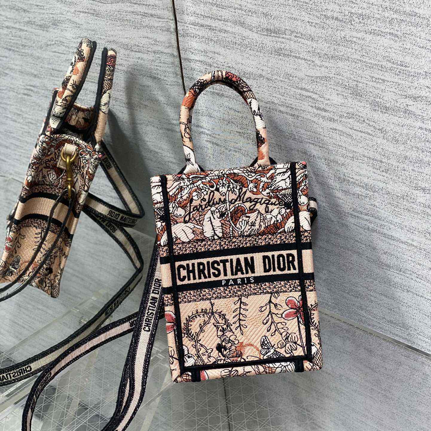 Dior Mini Dior Book Tote Phone Bag - FashionPlug