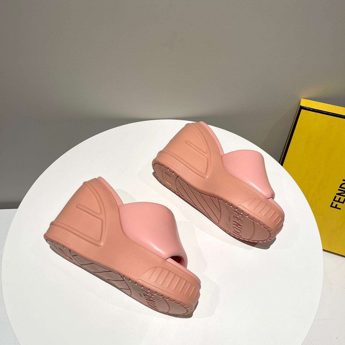 Fendi Fashion Show Pink Nappa Leather Slides - FashionPlug