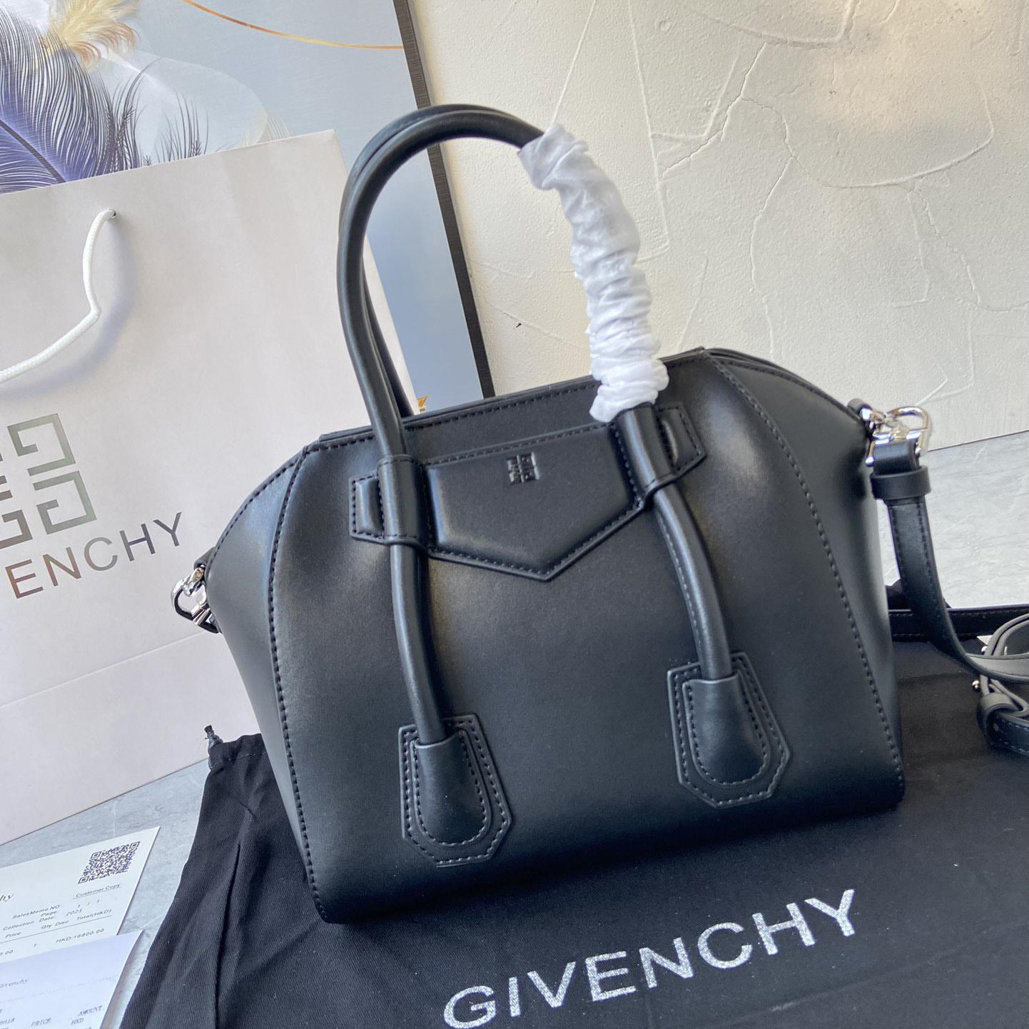 Givenchy Mini Antigona Lock Bag In Box Leather (23*27*13cm) - FashionPlug