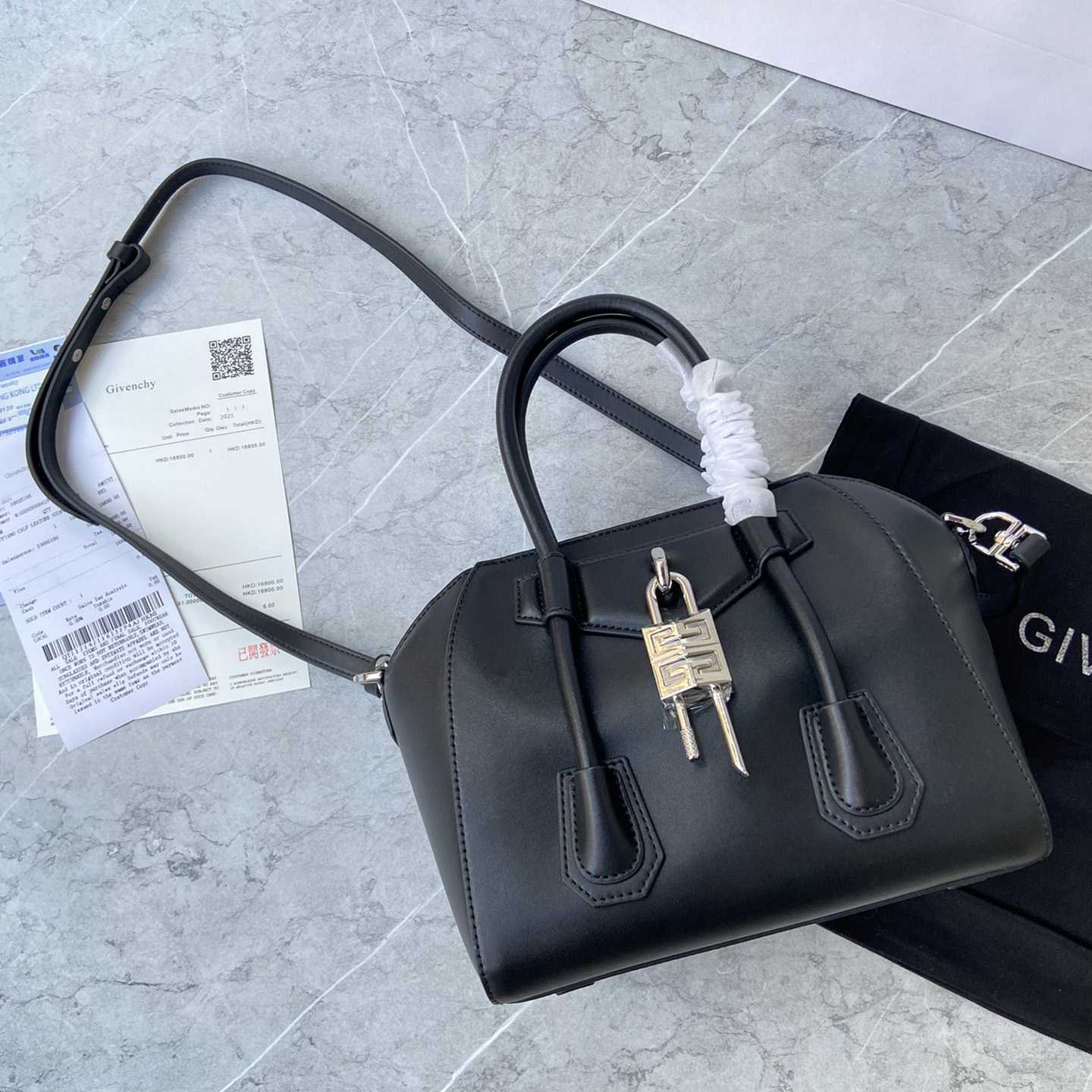 Givenchy Mini Antigona Lock Bag In Box Leather (23*27*13cm) - FashionPlug