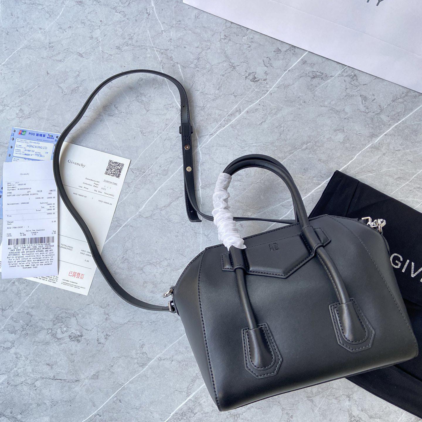 Givenchy Mini Antigona Lock Bag In Box Leather (23*27*13cm) - FashionPlug