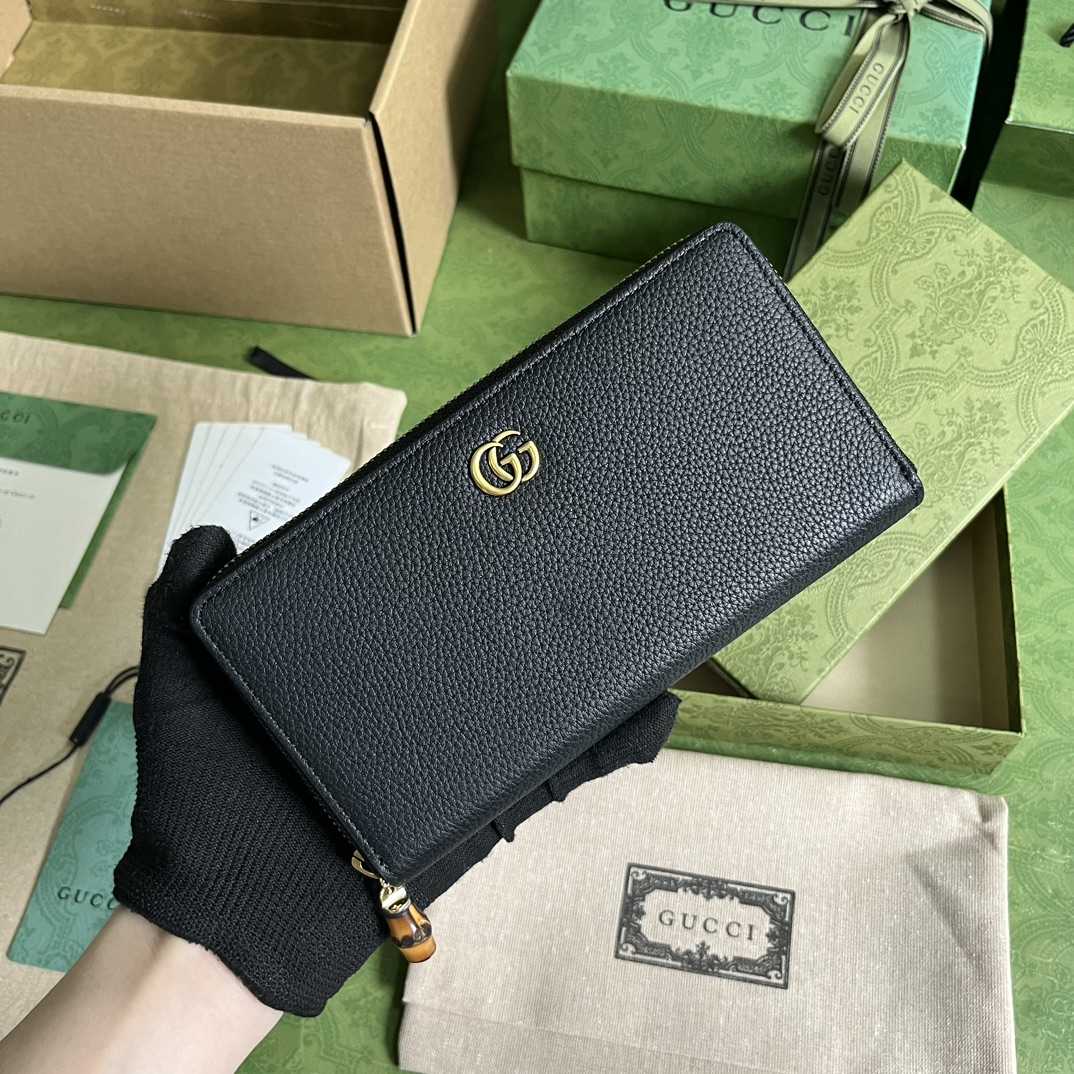 Gucci Zip Around Wallet With Bamboo(19.5*11*3cm) - FashionPlug