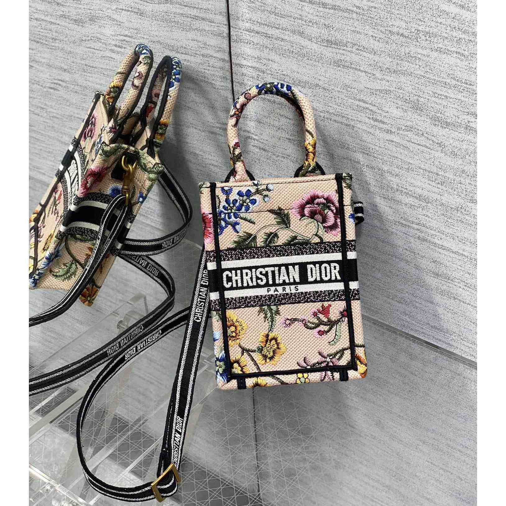 Dior Mini Dior Book Tote Phone Bag - FashionPlug